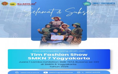 Tim Fashion Show Skaven Raih Juara 1 Lomba Exhibition SMK TEFA Busana se-DIY Tahun 2025